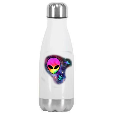 Alien Peace Space Ship Stainless Steel Insulated Water Bottle