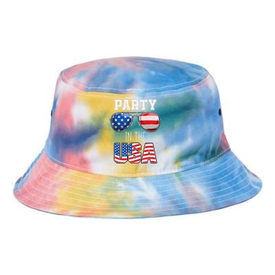 American Patriotic Sunglasses 4th of July USA Flag Tie Dye Newport Bucket Hat