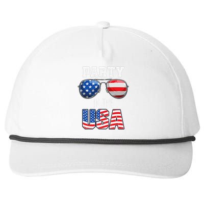 American Patriotic Sunglasses 4th of July USA Flag Snapback Five-Panel Rope Hat