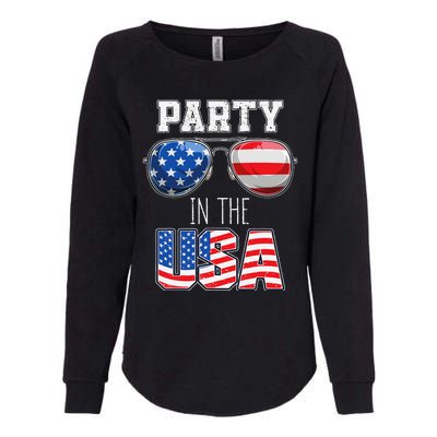 American Patriotic Sunglasses 4th of July USA Flag Womens California Wash Sweatshirt