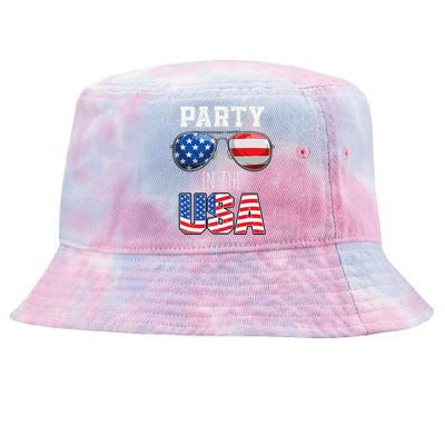 American Patriotic Sunglasses 4th of July USA Flag Tie-Dyed Bucket Hat