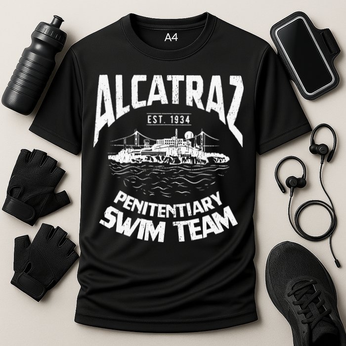 Alcatraz Penitentiary Swim Team Cooling Performance Crew T-Shirt