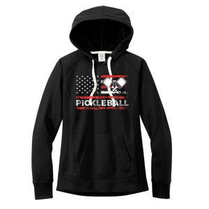 American Paddle Sports Flag Athletic Player Pickleball Women's Fleece Hoodie