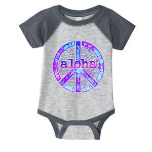 Aloha Peace Sign Purple Pink & Blue Design Infant Baby Jersey Bodysuit