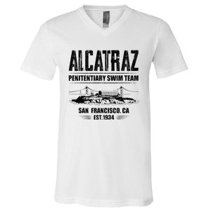 Alcatraz Penitentiary Swim Team V-Neck T-Shirt