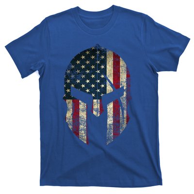 American Pride Spartan Helmet Usa Flag Gift T-Shirt