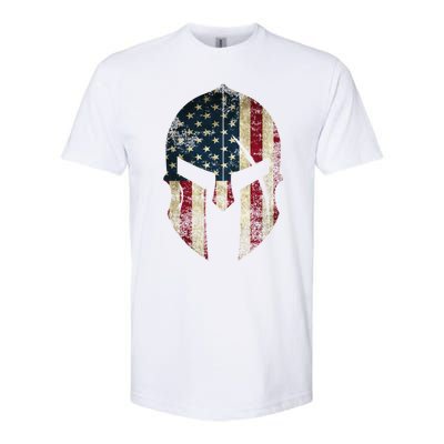 American Pride Spartan Helmet Usa Flag Gift Softstyle® CVC T-Shirt