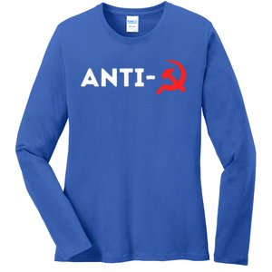 Anticommunism Political Slogan Usa 2024 Ladies Long Sleeve Shirt