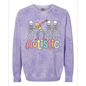 Autistic Pride Skeleton Neurodiversity Autism Proud Autism Awareness Colorblast Crewneck Sweatshirt