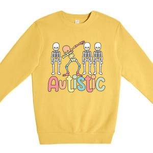 Autistic Pride Skeleton Neurodiversity Autism Proud Autism Awareness Premium Crewneck Sweatshirt