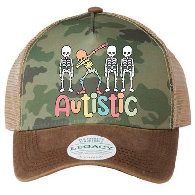 Autistic Pride Skeleton Neurodiversity Autism Proud Autism Awareness Legacy Tie Dye Trucker Hat