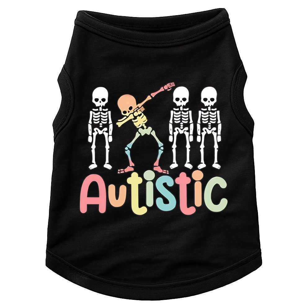 Autistic Pride Skeleton Neurodiversity Autism Proud Autism Awareness Doggie Tank