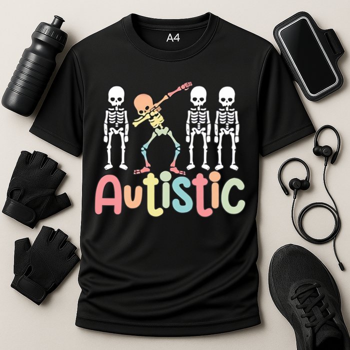 Autistic Pride Skeleton Neurodiversity Autism Proud Autism Awareness Cooling Performance Crew T-Shirt