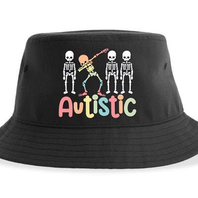 Autistic Pride Skeleton Neurodiversity Autism Proud Autism Awareness Sustainable Bucket Hat