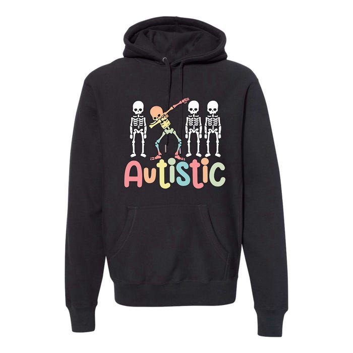 Autistic Pride Skeleton Neurodiversity Autism Proud Autism Awareness Premium Hoodie