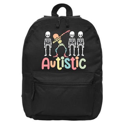 Autistic Pride Skeleton Neurodiversity Autism Proud Autism Awareness 16 in Basic Backpack