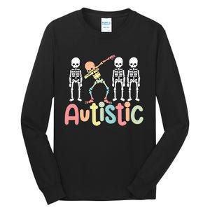 Autistic Pride Skeleton Neurodiversity Autism Proud Autism Awareness Tall Long Sleeve T-Shirt