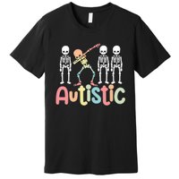 Autistic Pride Skeleton Neurodiversity Autism Proud Autism Awareness Premium T-Shirt