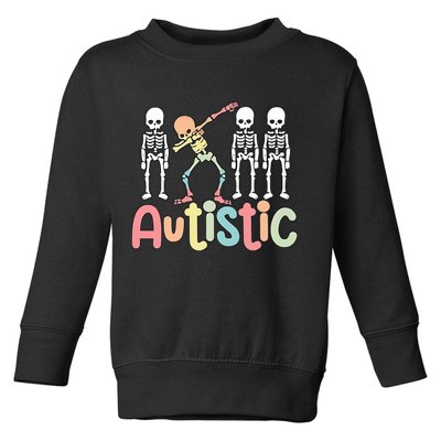 Autistic Pride Skeleton Neurodiversity Autism Proud Autism Awareness Toddler Sweatshirt