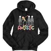 Autistic Pride Skeleton Neurodiversity Autism Proud Autism Awareness Tie Dye Hoodie