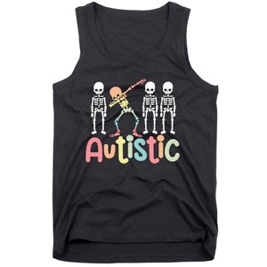 Autistic Pride Skeleton Neurodiversity Autism Proud Autism Awareness Tank Top