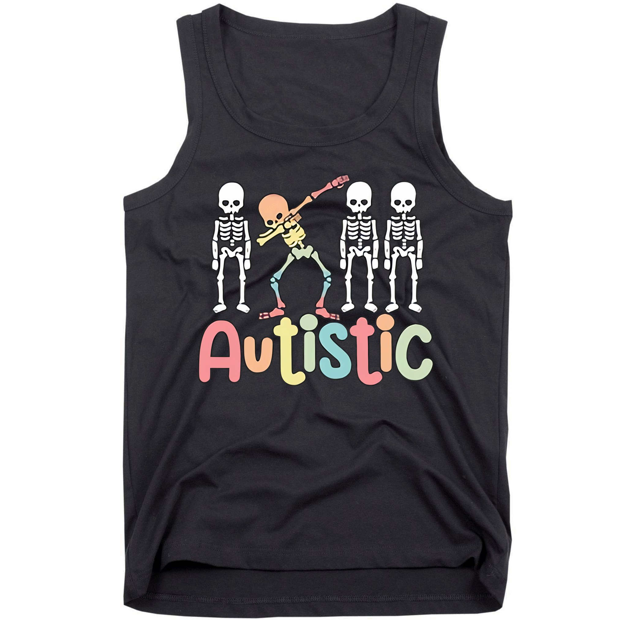 Autistic Pride Skeleton Neurodiversity Autism Proud Autism Awareness Tank Top