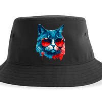 American Patriotic Symbol 4th July American Flag Sustainable Bucket Hat