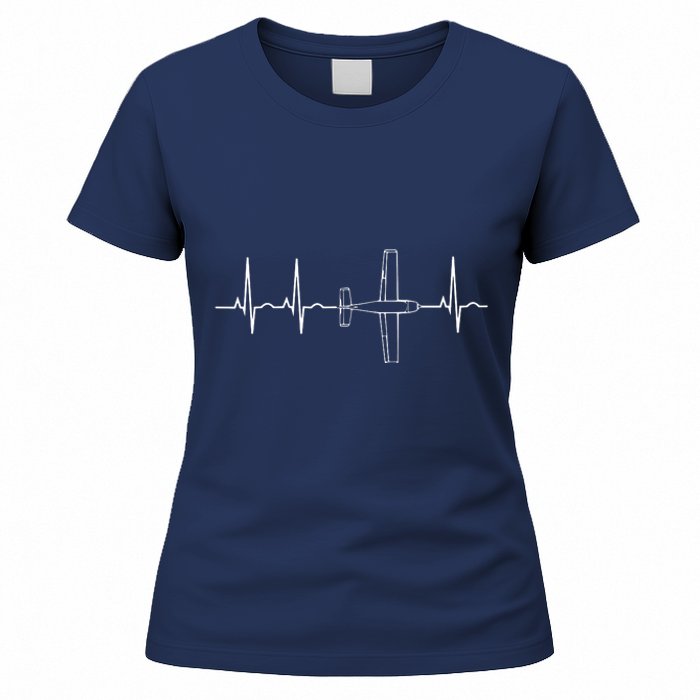 Airplane Pilot Shirts Pilot Heartbeat Flying Gift Tee Women's T-Shirt