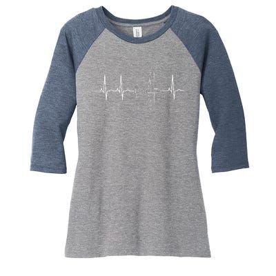 Airplane Pilot Shirts Pilot Heartbeat Flying Gift Tee Women's Tri-Blend 3/4-Sleeve Raglan Shirt