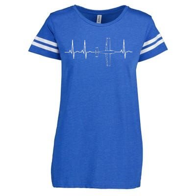 Airplane Pilot Shirts Pilot Heartbeat Flying Gift Tee Enza Ladies Jersey Football T-Shirt