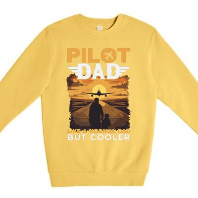 Airplane Pilot Shirts For Men Women Funny Saying Pilot Dad Premium Crewneck Sweatshirt