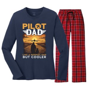 Airplane Pilot Shirts For Men Women Funny Saying Pilot Dad Women's Long Sleeve Flannel Pajama Set 