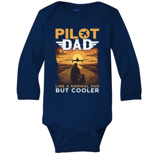 Airplane Pilot Shirts For Men Women Funny Saying Pilot Dad Baby Long Sleeve Bodysuit