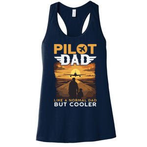 Airplane Pilot Shirts For Men Women Funny Saying Pilot Dad Women's Racerback Tank