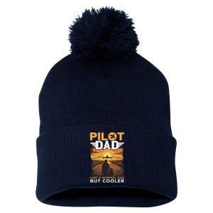 Airplane Pilot Shirts For Men Women Funny Saying Pilot Dad Pom Pom 12in Knit Beanie