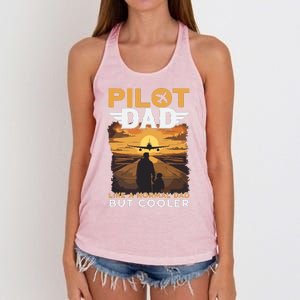 Airplane Pilot Shirts For Men Women Funny Saying Pilot Dad Women's Knotted Racerback Tank