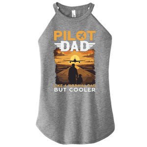 Airplane Pilot Shirts For Men Women Funny Saying Pilot Dad Women's Perfect Tri Rocker Tank