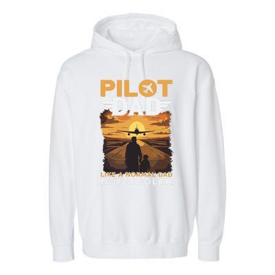 Airplane Pilot Shirts For Men Women Funny Saying Pilot Dad Garment-Dyed Fleece Hoodie