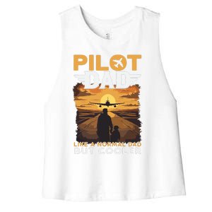 Airplane Pilot Shirts For Men Women Funny Saying Pilot Dad Women's Racerback Cropped Tank