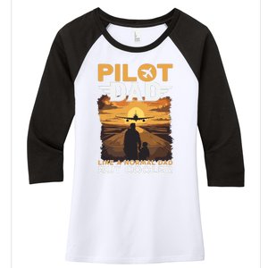 Airplane Pilot Shirts For Men Women Funny Saying Pilot Dad Women's Tri-Blend 3/4-Sleeve Raglan Shirt