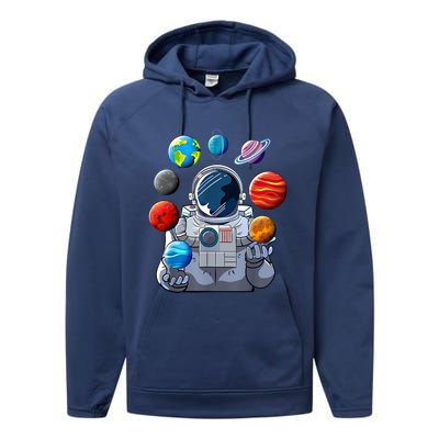 Astronaut Planets Space Moon Galaxy Stars Spaceship Cute Gift Performance Fleece Hoodie