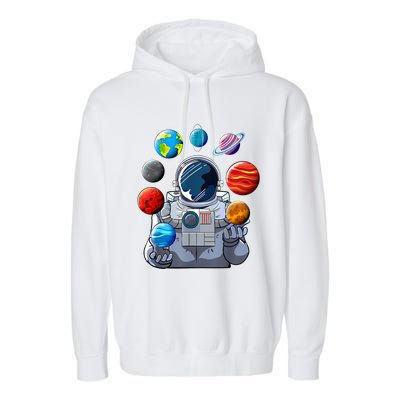 Astronaut Planets Space Moon Galaxy Stars Spaceship Cute Gift Garment-Dyed Fleece Hoodie