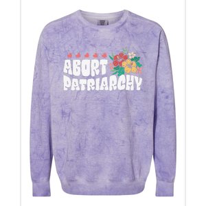 Abort Patriarchy 's Rights Pro Choice Feminist Flower Colorblast Crewneck Sweatshirt