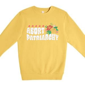 Abort Patriarchy 's Rights Pro Choice Feminist Flower Premium Crewneck Sweatshirt