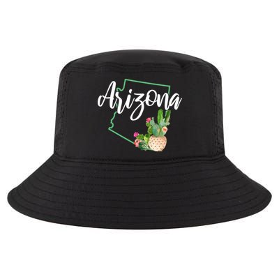 Arizona Pride State Map Cactus Vintage Arizona Cool Gift Cool Comfort Performance Bucket Hat