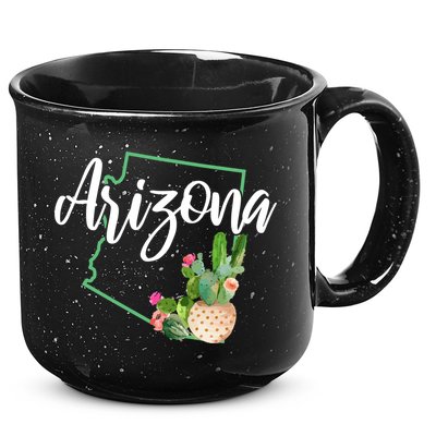 Arizona Pride State Map Cactus Vintage Arizona Cool Gift 15oz Campfire Ceramic Mug