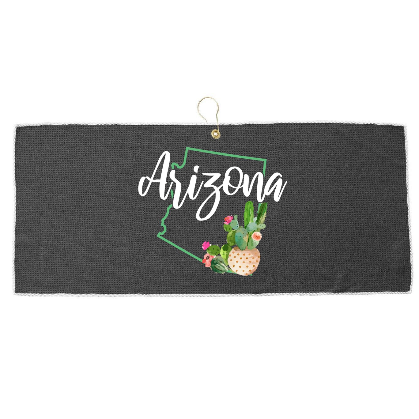 Arizona Pride State Map Cactus Vintage Arizona Cool Gift Large Microfiber Waffle Golf Towel