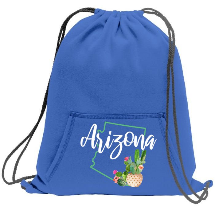 Arizona Pride State Map Cactus Vintage Arizona Cool Gift Sweatshirt Cinch Pack Bag