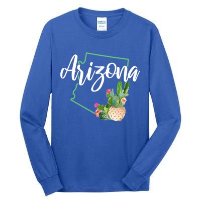 Arizona Pride State Map Cactus Vintage Arizona Cool Gift Tall Long Sleeve T-Shirt