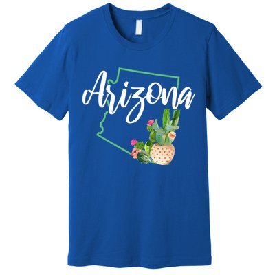 Arizona Pride State Map Cactus Vintage Arizona Cool Gift Premium T-Shirt